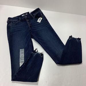 Old Navy Rockstar Super Skinny Mid Rise Raw Hem NWT Jeans Size 0